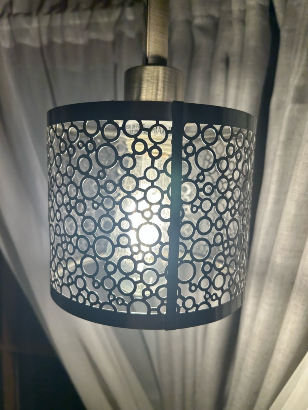 Black Circular Cutout Pendant Lantern